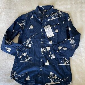 Men's Navy Ski Print Shirt